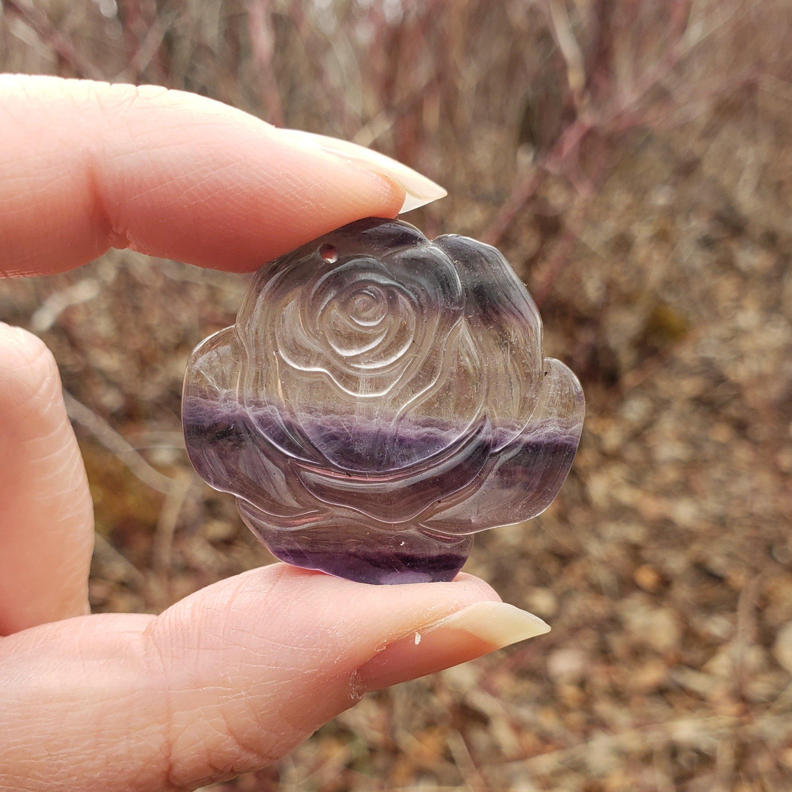 Fluorite Garden Roses Carving - CRYSTAL LIGHT ELEMENTS 