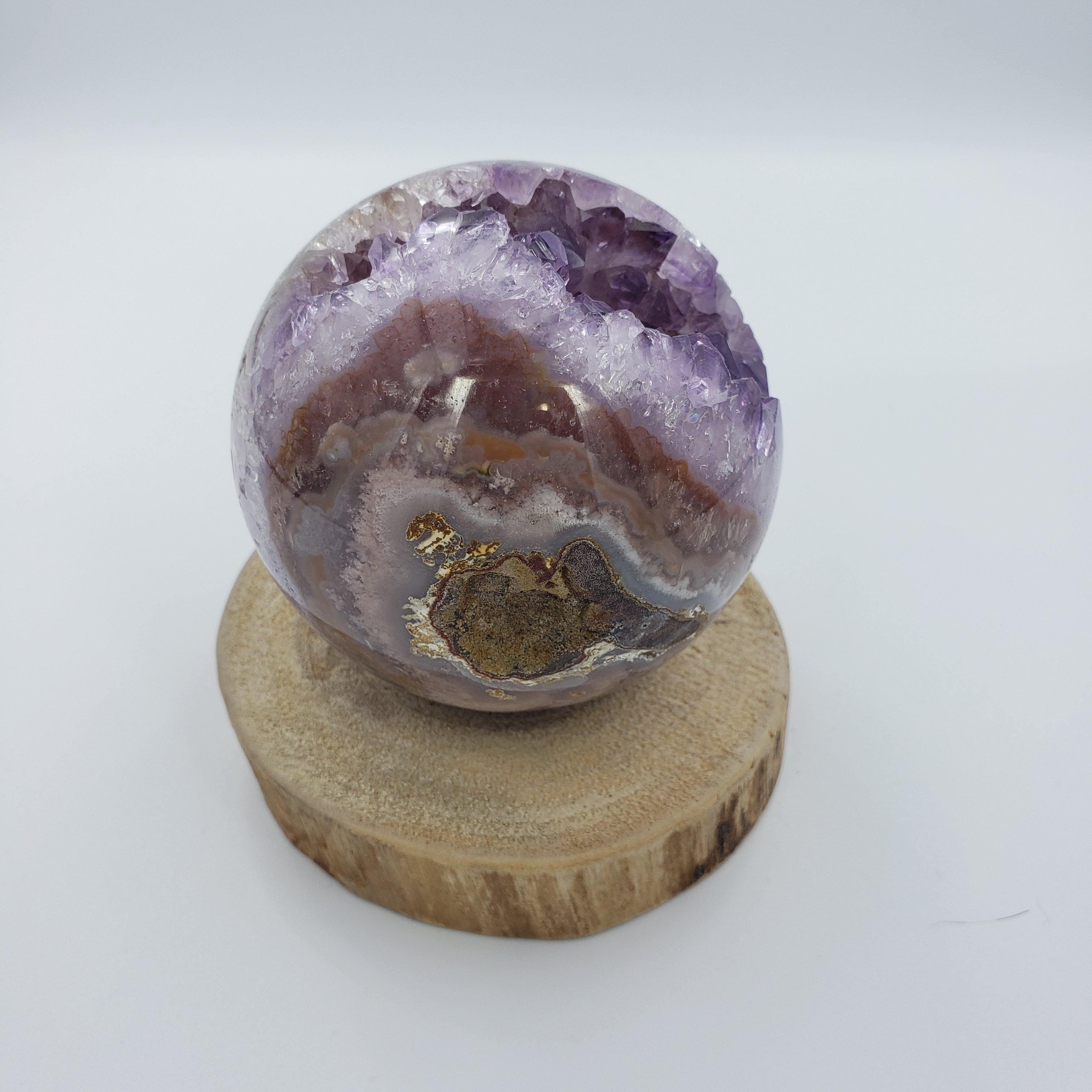 Amethyst Geode Sphere - CRYSTAL LIGHT ELEMENTS 