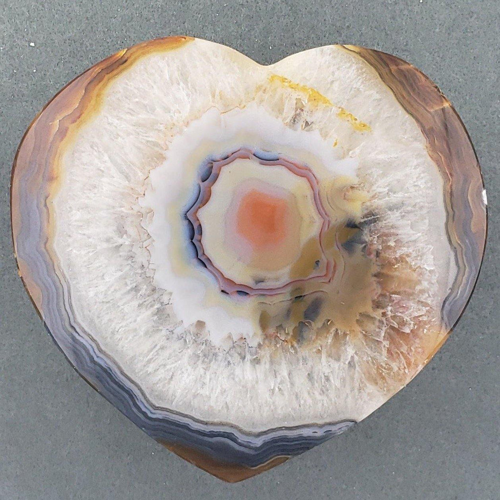 Heart Agate Slab with Druzy - CRYSTAL LIGHT ELEMENTS 